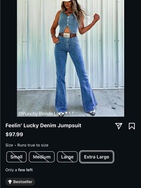 Feelin' Lucky Denim Jumpsuit - Light Blue